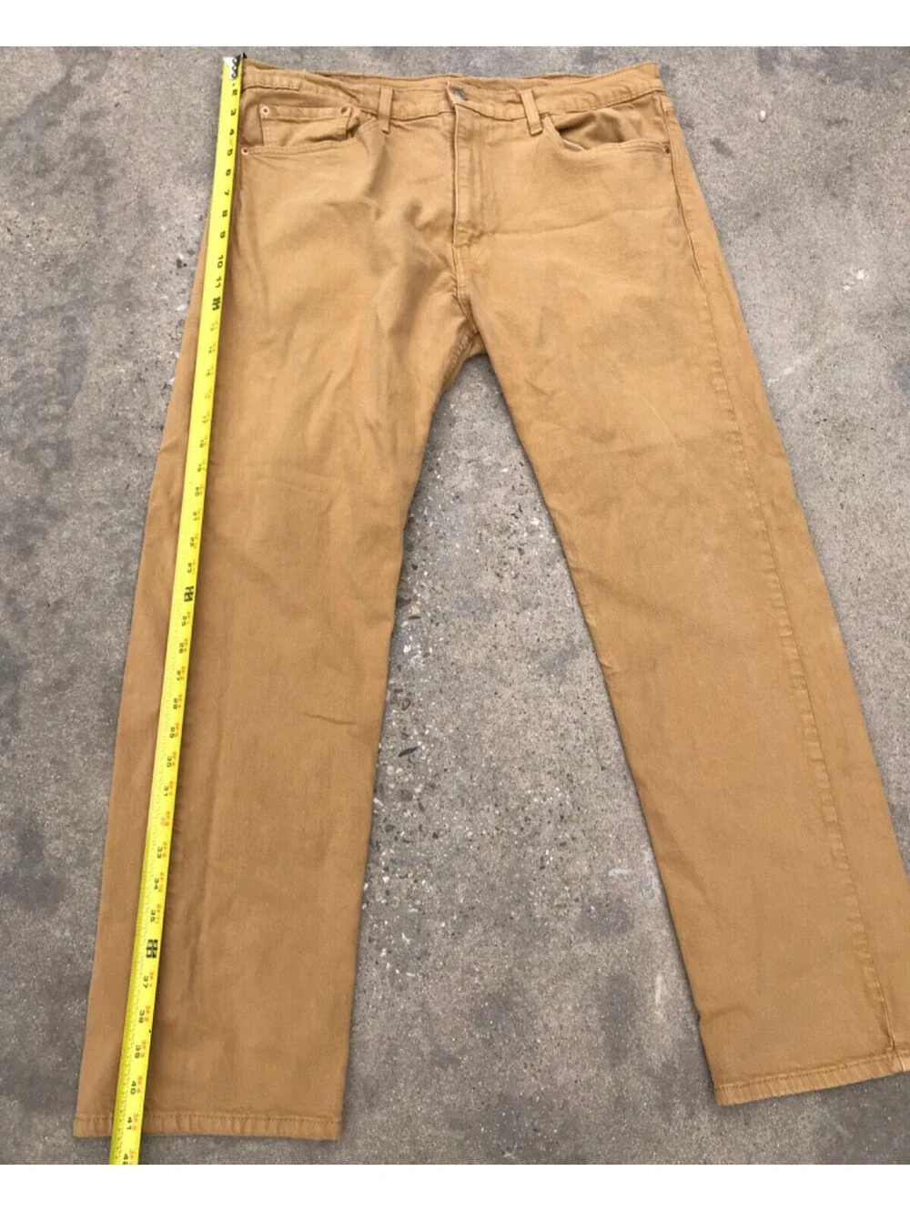 Levis Jeans Men 38x32 Brown Denim Pant 505 Straight Fit Work Casual Office Pant